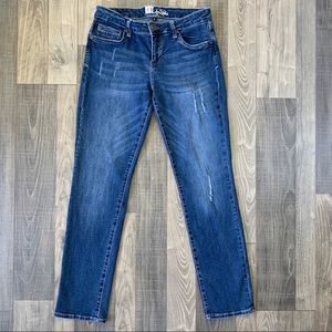 Kut from the Kloth Slim Straight Distressed Blue Jeans